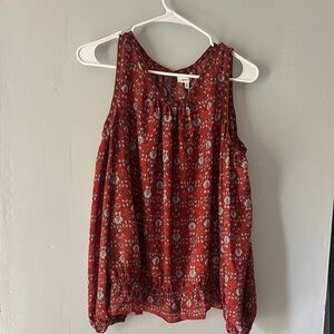 Max Studio Burgundy Floral Blouse